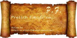 Prelich Fabiána névjegykártya